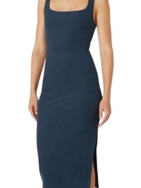 Beyond Yoga - Woman's Sleeveless Square Neck Midi Dress in Navy - SIZE S
